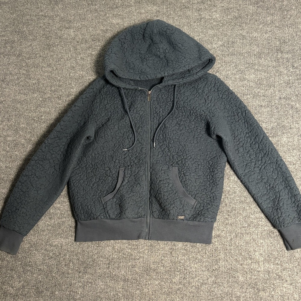 Marc New York Hoodie Womens Medium Grey Sherpa Full Zip Fleece Camping Jacket